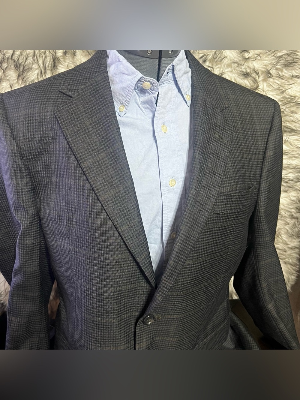Jos A Bank Men's Gray Plaid Blazer - Classic Tailored Suit Jacket